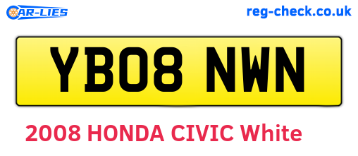 YB08NWN are the vehicle registration plates.