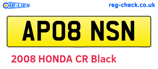 AP08NSN are the vehicle registration plates.