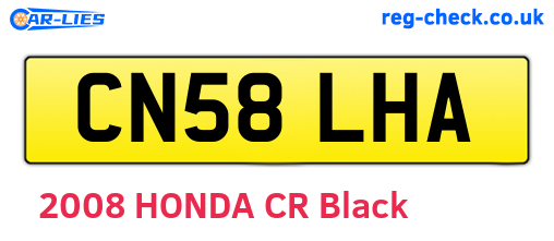CN58LHA are the vehicle registration plates.