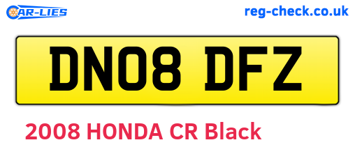 DN08DFZ are the vehicle registration plates.