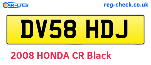 DV58HDJ are the vehicle registration plates.