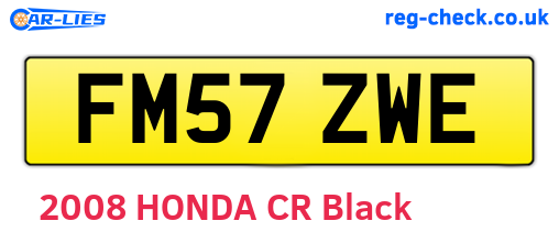 FM57ZWE are the vehicle registration plates.