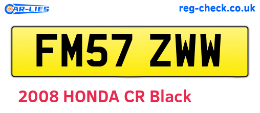 FM57ZWW are the vehicle registration plates.