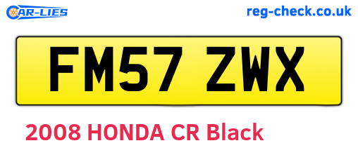 FM57ZWX are the vehicle registration plates.