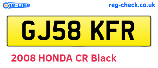 GJ58KFR are the vehicle registration plates.