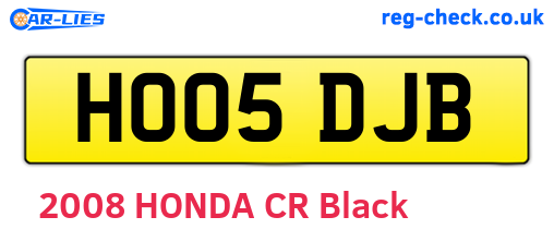 HO05DJB are the vehicle registration plates.