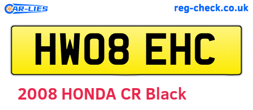 HW08EHC are the vehicle registration plates.