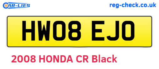 HW08EJO are the vehicle registration plates.