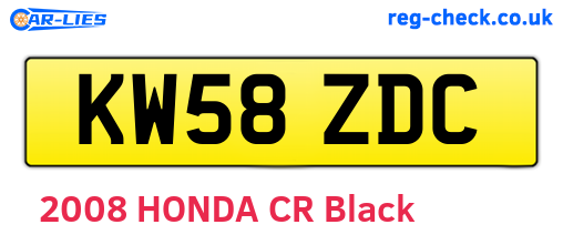 KW58ZDC are the vehicle registration plates.