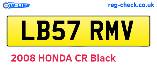 LB57RMV are the vehicle registration plates.