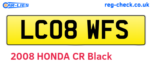 LC08WFS are the vehicle registration plates.