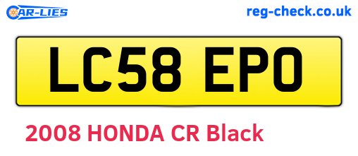 LC58EPO are the vehicle registration plates.