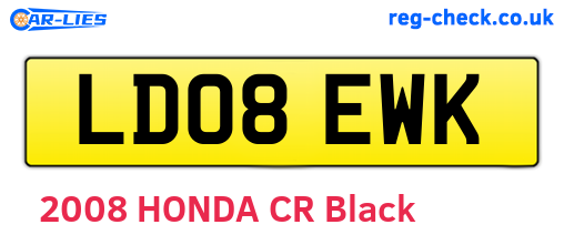 LD08EWK are the vehicle registration plates.
