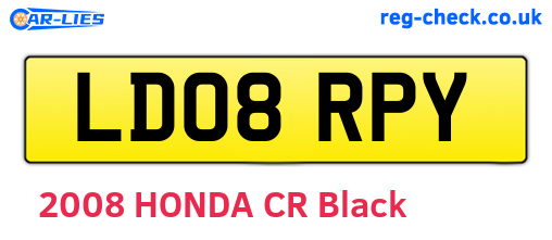 LD08RPY are the vehicle registration plates.
