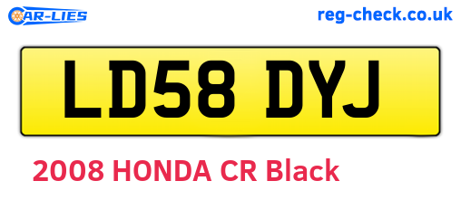 LD58DYJ are the vehicle registration plates.