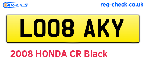 LO08AKY are the vehicle registration plates.