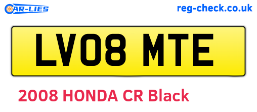 LV08MTE are the vehicle registration plates.