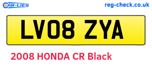 LV08ZYA are the vehicle registration plates.