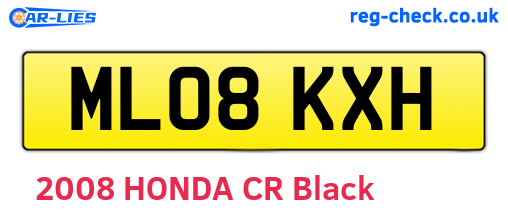 ML08KXH are the vehicle registration plates.