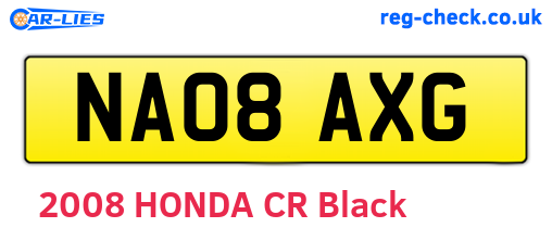 NA08AXG are the vehicle registration plates.