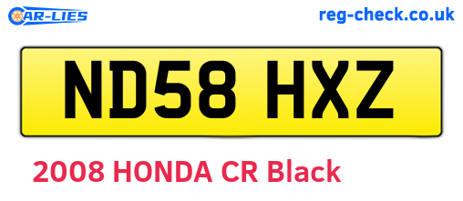ND58HXZ are the vehicle registration plates.