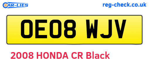 OE08WJV are the vehicle registration plates.
