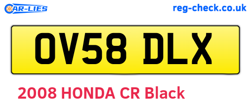 OV58DLX are the vehicle registration plates.