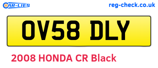 OV58DLY are the vehicle registration plates.