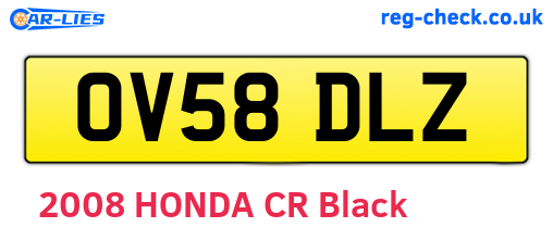 OV58DLZ are the vehicle registration plates.