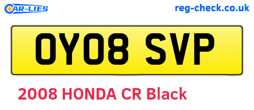 OY08SVP are the vehicle registration plates.