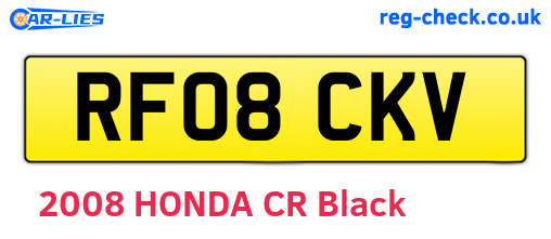RF08CKV are the vehicle registration plates.