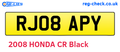 RJ08APY are the vehicle registration plates.