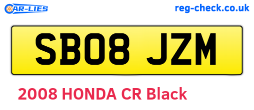 SB08JZM are the vehicle registration plates.