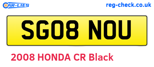 SG08NOU are the vehicle registration plates.