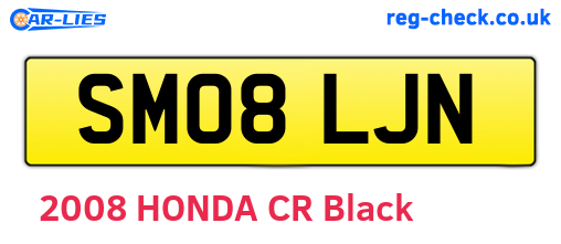 SM08LJN are the vehicle registration plates.