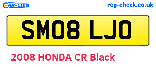 SM08LJO are the vehicle registration plates.