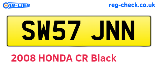 SW57JNN are the vehicle registration plates.