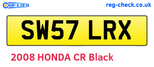 SW57LRX are the vehicle registration plates.