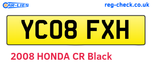 YC08FXH are the vehicle registration plates.