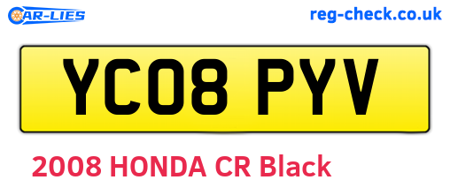 YC08PYV are the vehicle registration plates.