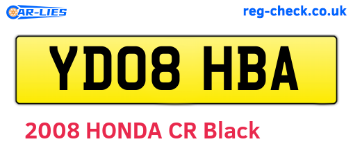 YD08HBA are the vehicle registration plates.