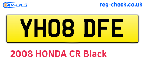 YH08DFE are the vehicle registration plates.