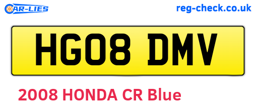 HG08DMV are the vehicle registration plates.