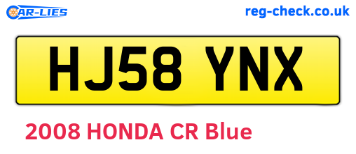 HJ58YNX are the vehicle registration plates.