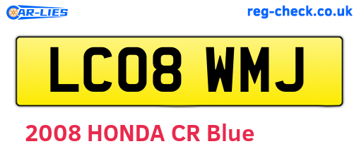 LC08WMJ are the vehicle registration plates.