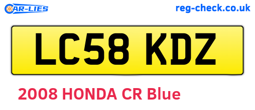 LC58KDZ are the vehicle registration plates.