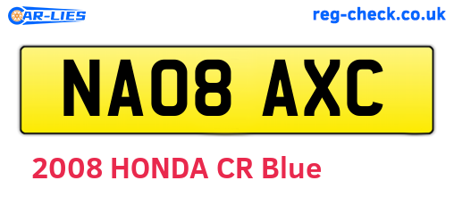 NA08AXC are the vehicle registration plates.