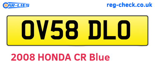 OV58DLO are the vehicle registration plates.