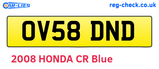 OV58DND are the vehicle registration plates.