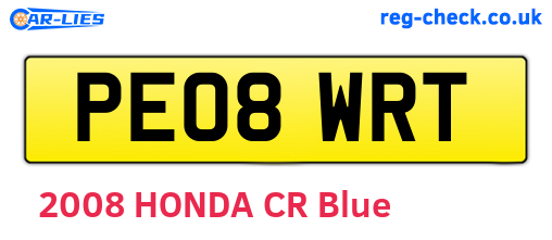 PE08WRT are the vehicle registration plates.